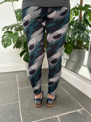 Teal Brushed Pattern Leggings