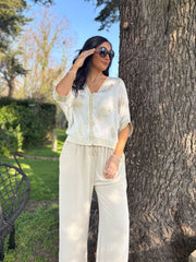 White Gold Trim Paisley Jacket