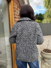Grey Marl Boucle Buttoned Coat Isla