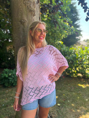 Pink Abstract Pattern Knit Tori