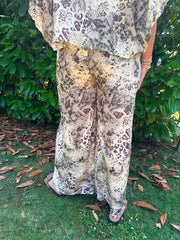 Stone Mixed Animal Print Trousers Davina