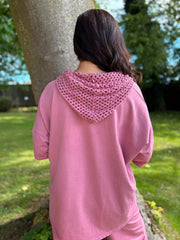 Rose Crochet Hooded Top Clarice