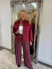 Wine Military Jacket Liberty