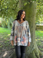 Grey Soft Touch Cheetah Knit Ava