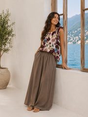Chocolate Wide Leg Pull On Trousers Cara