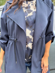 Navy Tie Waist Jacket Charlotte