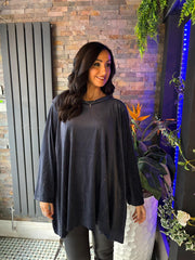 Navy Embellished Velour Tunic Sia