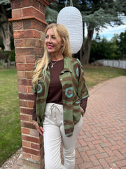 Khaki Tie Dye Print Blouse Katherine