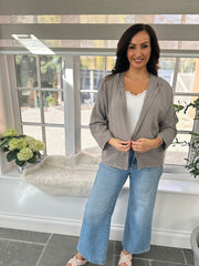 Mocha Bubble Cotton Hooded Jacket Hayley