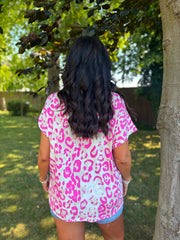 Lipstick Pink Leopard Tee Reese
