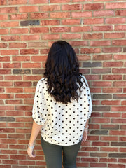 Cream Polka Dot Sweatshirt Dakota