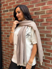 Mocha Cashmere Blend Shimmer Scarf