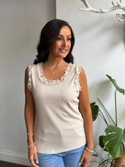Stone Ruffle Vest Simone