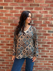 Teal Diamond Shimmer Top Freya