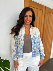 Blue Garden Floral Shirt Elsa