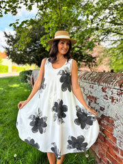 Black Floral Print Dress Yvonne