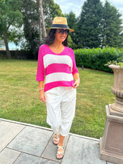 Lipstick Striped Knit Rita