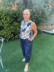 Navy Floral Top Justine