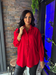 Red Long Sleeve Blouse Melissa