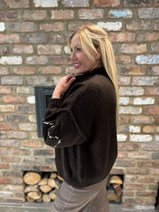 Chocolate Leopard Tie Cardi Elsa