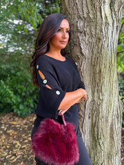 Black Button Sleeve Knit Augustine