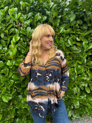 Navy Animal Ombre Top Trisha