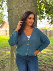 Teal Cosy Knit Cardi Sofia