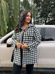 Monochrome Dogtooth Coat Ruth