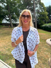 White Polka Dot Blouse Kathy