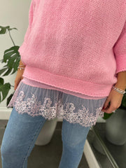 Pink Two Piece V Neck Knit Eileen