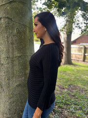 Black Ribbed Knit Kia