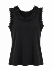 Black Ruffle Vest Simone