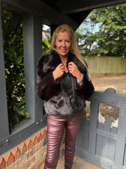 Black Cropped Faux Fur Coat