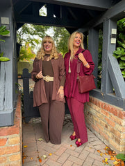 Wine Back Pleat Blouse Jackie