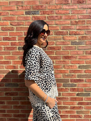Stone Leopard Lace Trim Sweatshirt Teagan
