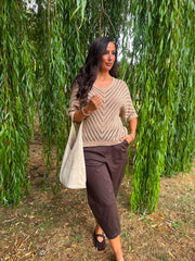 Camel Chevron Knit Anabelle