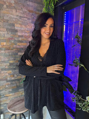Black Diamante Shimmer Jacket Hazel