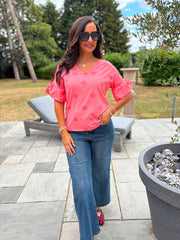 Coral Polka Dot Top Amber