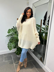 Winter White Ribbed Longline Knit Velma