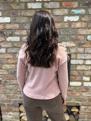 Pink Lace Up Sleeve Knit Aubrey