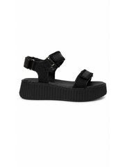 Black Metallic Platform Sandals