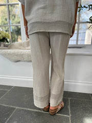 Stone Bubble Cotton Trouser Set Hayley