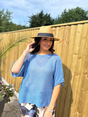 Denim Cotton Reverse Seam Knit Jo
