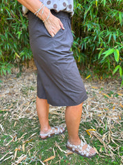 Chocolate Wide Leg Bead Tie Culottes