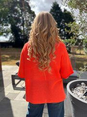 Orange Reverse Seam Knit Georgina
