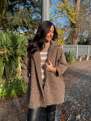 Chocolate Brushed Wool Coat Bridget