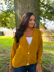 Mustard Cosy Knit Cardi Sofia