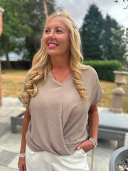 Mocha Twist Drape Top Jacqueline