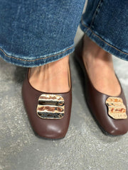 Chocolate Hammered Gold Flats