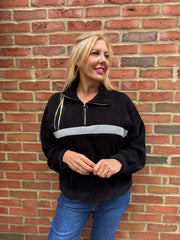 Black Chenille Half Zip Jumper Hazel